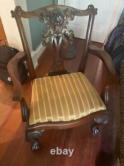 Chippendale Dining Room Table and Chairs Early 20th Century