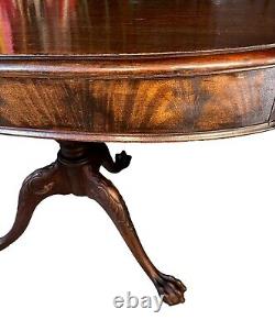 Chippendale Double Pedestal Ball & Claw Mahogany Dining Table. Vintage