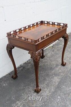 Chippendale Early 1900s Mahogany Carved Ball And Claw Feet Server Console 3411