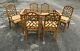 Chippendale Faux Bamboo Dining Set 6 Chairs With Table Hollywood Regency Fretwork