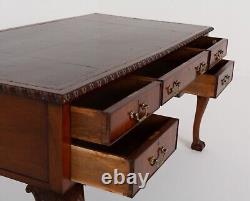 Chippendale Faux Partners Desk Mahogany Writing Table