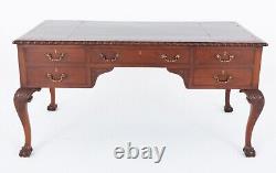 Chippendale Faux Partners Desk Mahogany Writing Table