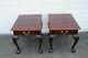 Chippendale Flame Mahogany Pair Of Side End Tables By Thomasville 9791