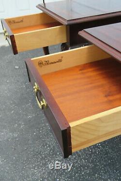 Chippendale Flame Mahogany Pair of Side End Tables by Thomasville 9791