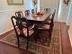 Chippendale French Carved Dining Set With Table, Extention Leaf & Eight Chairs