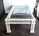 Chippendale Fretwork Rectangular Wood & Glass Coffee Table
