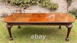 Chippendale Mahogany 8ft Extending Claw Foot Dining Table C1890 (Victorian)