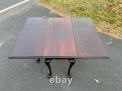 Chippendale Mahogany Drop Leaf Table with Claw and Ball Feet