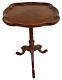 Chippendale Mahogany Marquetry Scalloped Pie Crust Tilt-up Side Table