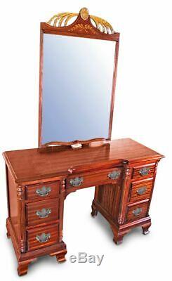 Chippendale Mahogany Vanity Writing Table Desk Console Bedroom Set Side End