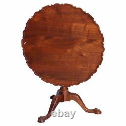 Chippendale Philadelphia Style Carved Claw Foot Tilt Top Table, 20th C
