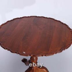 Chippendale Philadelphia Style Carved Claw Foot Tilt Top Table, 20th C