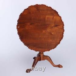 Chippendale Philadelphia Style Carved Claw Foot Tilt Top Table, 20th C