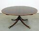 Chippendale Regency Baker Cherry Banded Extendable Round Dining Table