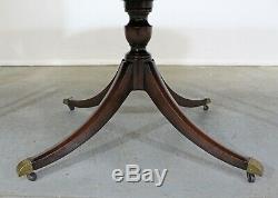 Chippendale Regency Baker Cherry Banded Extendable Round Dining Table
