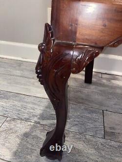 Chippendale Style Carved Mahogany Ball and Claw Dining Room Chairs Set of 2