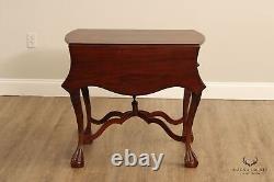 Chippendale Style Carved Mahogany Drop Leaf Game Table