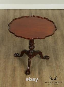 Chippendale Style Carved Mahogany Piecrust Tilt Top Tea Table