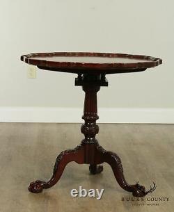 Chippendale Style Carved Mahogany Piecrust Tilt Top Tea Table