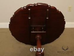 Chippendale Style Custom Quality Mahogany Pie Crust Tilt Top Table