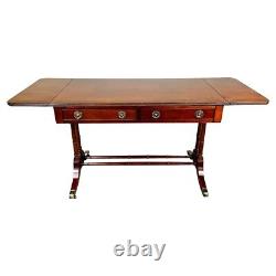 Chippendale Style Faux Bamboo Drop Leaf Desk or Dining Table