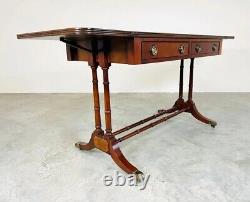Chippendale Style Faux Bamboo Drop Leaf Desk or Dining Table