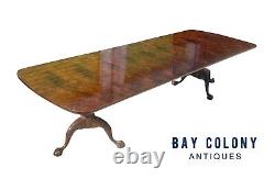 Chippendale Style Mahogany Ball & Claw Carved Dining Table By Henredon 10 Feet