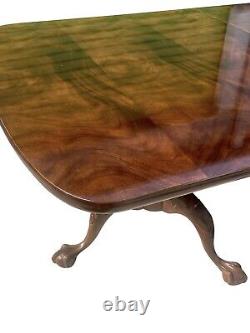 Chippendale Style Mahogany Ball & Claw Carved Dining Table By Henredon 10 Feet