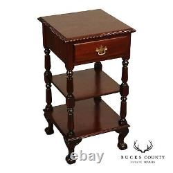 Chippendale Style Mahogany Three Tier Nightstand