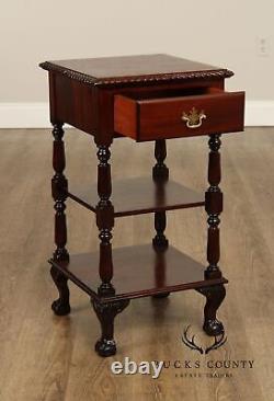 Chippendale Style Mahogany Three Tier Nightstand