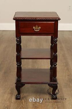 Chippendale Style Mahogany Three Tier Nightstand