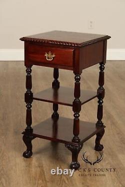 Chippendale Style Mahogany Three Tier Nightstand