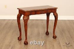 Chippendale Style Pair of Carved Ball and Claw Foot Console Tables
