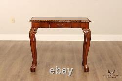 Chippendale Style Pair of Carved Ball and Claw Foot Console Tables