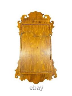 Chippendale Style Tiger Maple Mirror with Beveled Glass