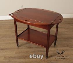 Chippendale Style Vintage Mahogany Butler's Tray Bar Cart