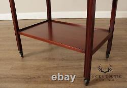 Chippendale Style Vintage Mahogany Butler's Tray Bar Cart