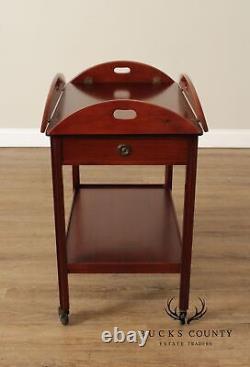 Chippendale Style Vintage Mahogany Butler's Tray Bar Cart