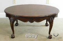 Chippendale Style Walnut Oval Mahogany Ball And Claw Coffee Table
