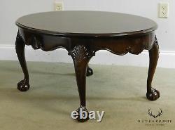 Chippendale Style Walnut Oval Mahogany Ball And Claw Coffee Table