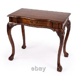 Chippendale Style Writing Desk Vintage Oak Finish Free Shipping