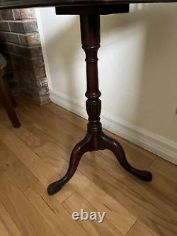 Chippendale Tripod Side End Table Plant Stand Flint & Horner NY Damaged