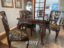 Chippendale dining table and chairs circa 1910