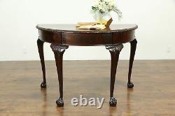 Chippendale or Georgian Style Half Round Demilune Console Table #33334