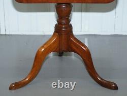 Circa 1860 Victorian Tripod Side End Lamp Table In Walnut With Tilt Top Function