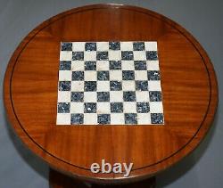 Circa 1900 Fully Restored French Empire Mahogany Chess Table Marble Ormolu Mount