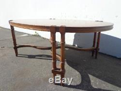 Coffee Table Bamboo Wood Cocktail Bohemian Boho Chic Chinese Chippendale Vintage