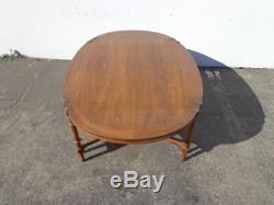 Coffee Table Bamboo Wood Cocktail Bohemian Boho Chic Chinese Chippendale Vintage