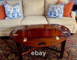 Councill Craftsmen Vintage Solid Mahogany & Brass Chippendale Butler's Table