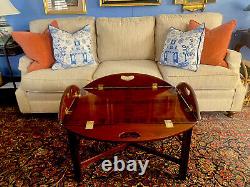 Councill Craftsmen Vintage Solid Mahogany & Brass Chippendale Butler's Table